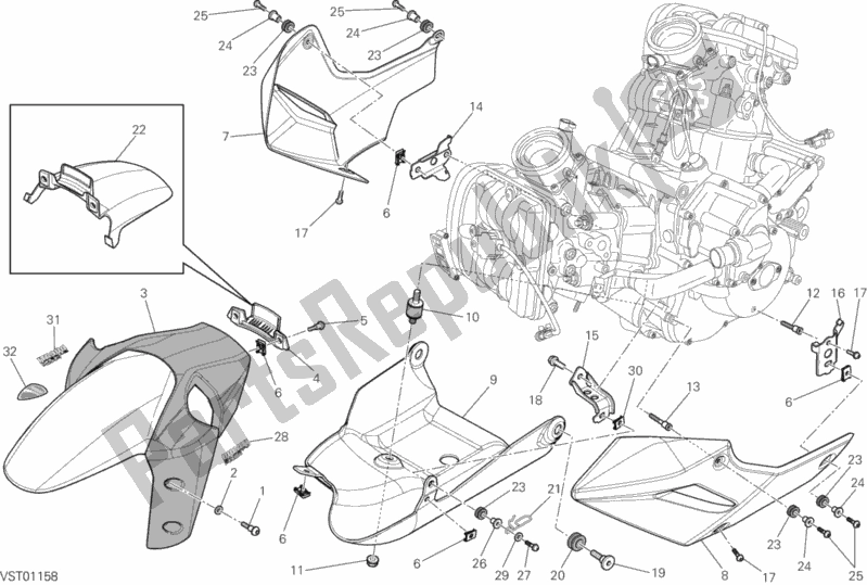 All parts for the 34b - Fairing of the Ducati Multistrada 1200 S Touring Thailand 2014